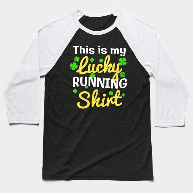 Shamrock Running Shirt | This Is My Lucky Running Gift Baseball T-Shirt by Gawkclothing